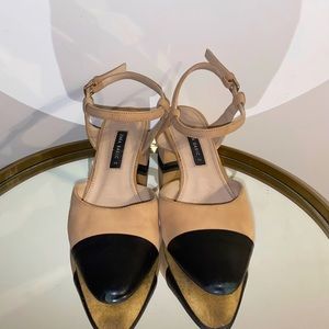 Zara Suede / Leather Toe Capped Sandal